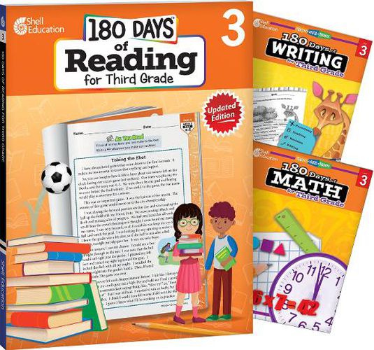Cover image for 180 Days of Reading, Writing and Math for Third Grade 3-Book Set