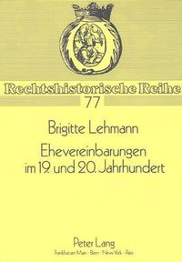 Cover image for Ehevereinbarungen Im 19. Und 20. Jahrhundert