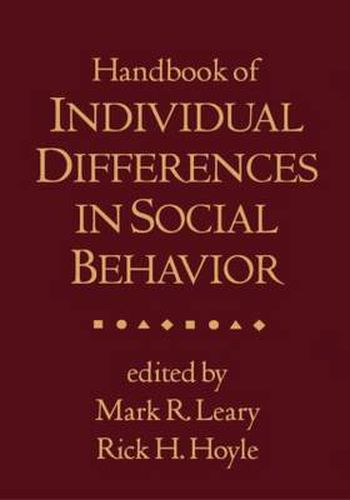 Cover image for Handbook of Individual Differences in Social Behavior