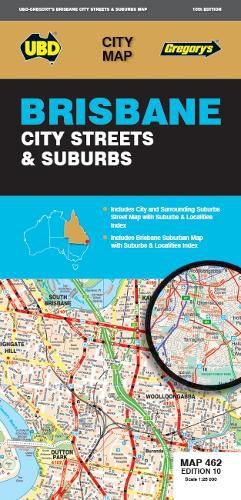 Brisbane City Streets & Suburbs Map 462 10th ed