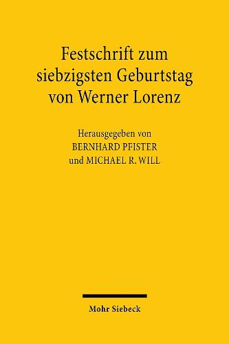 Cover image for Festschrift zum siebzigsten Geburtstag von Werner Lorenz