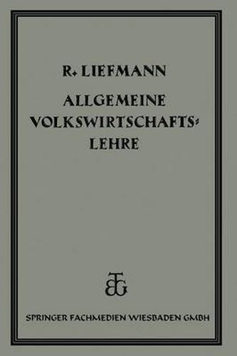 Cover image for Allgemeine Volrswirtschaftslehre