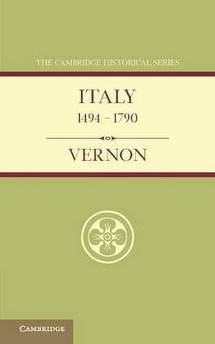 Cover image for Italy from 1494 to 1790