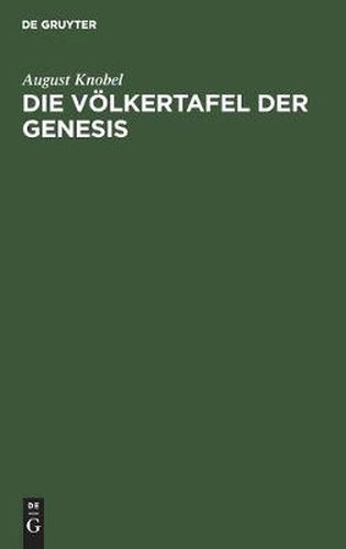 Cover image for Die Voelkertafel Der Genesis: Ethnographische Untersuchungen