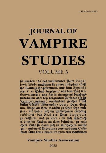 Cover image for Journal of Vampire Studies