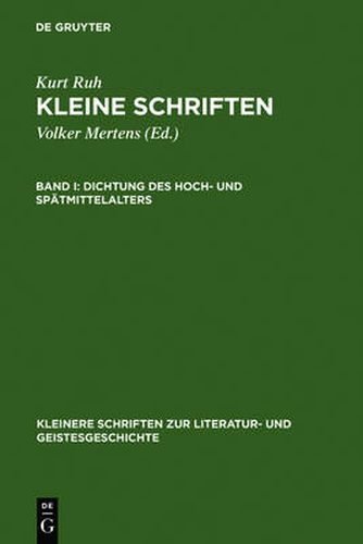 Cover image for Dichtung des Hoch- und Spatmittelalters