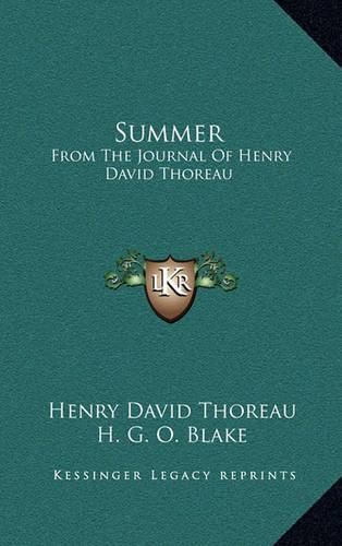 Cover image for Summer: From the Journal of Henry David Thoreau