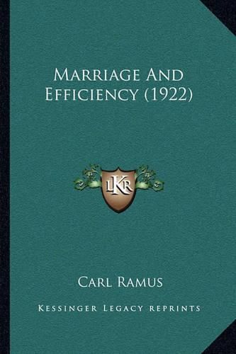 Cover image for Marriage and Efficiency (1922)