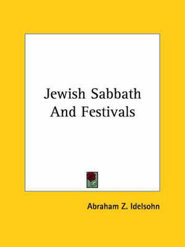 Cover image for Jewish Sabbath and Festivals