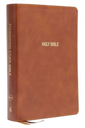 Cover image for NKJV, Foundation Study Bible, Large Print, Leathersoft, Brown, Red Letter, Thumb Indexed, Comfort Print: Holy Bible, New King James Version