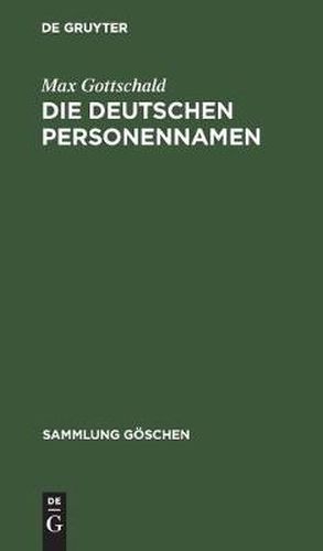 Cover image for Die Deutschen Personennamen