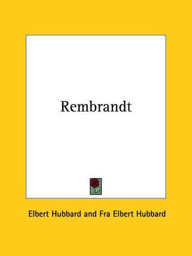 Cover image for Rembrandt