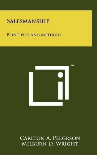 Cover image for Salesmanship: Principles and Methods