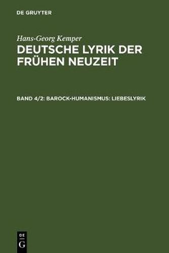 Cover image for Barock-Humanismus: Liebeslyrik