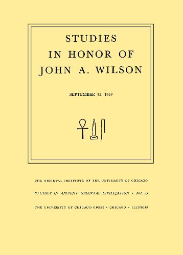 Cover image for Studies in Honor of John A. Wilson