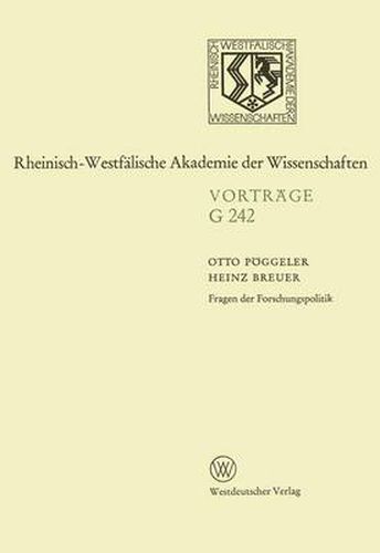 Fragen der Forschungspolitik: 239. Sitzung am 18. April 1979 in Dusseldorf