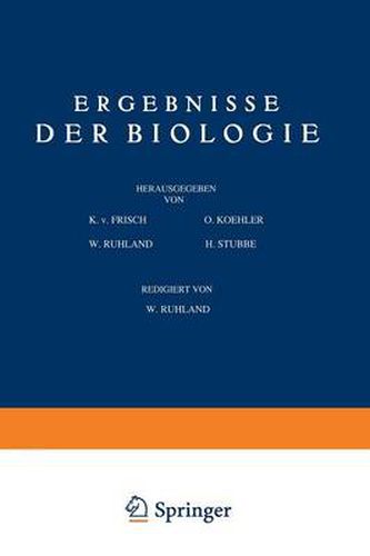 Cover image for Ergebnisse Der Biologie: Siebzehnter Band