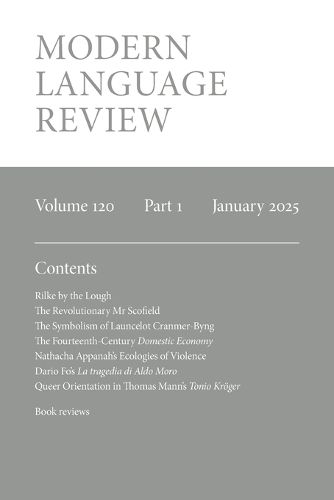 Cover image for Modern Language Review (120.1) January 2025