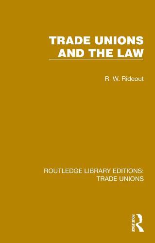 Cover image for Trade Unions and the Law