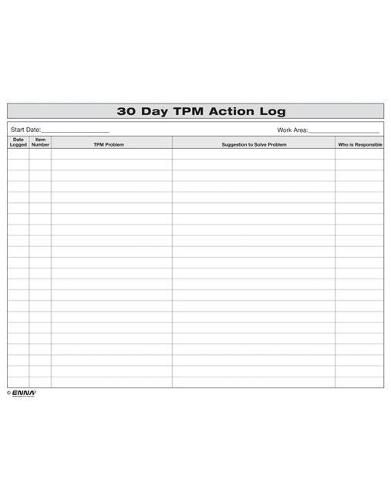 Cover image for 30 Day TPM Action Log