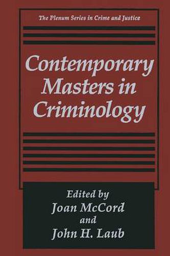 Cover image for Contemporary Masters in Criminology