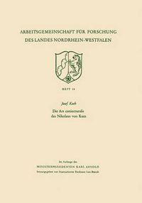 Cover image for Die Ars Coniecturalis Des Nikolaus Von Kues