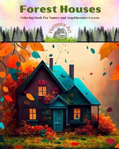 Cover image for Forest Houses Coloring Book for Nature and Arqchitecture Lovers Amazing Designs for Total Relaxation