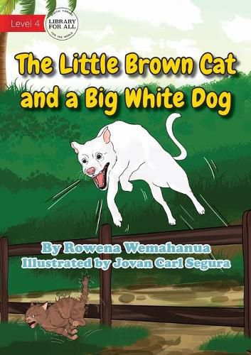 The Little Brown Cat And A Big White Dog