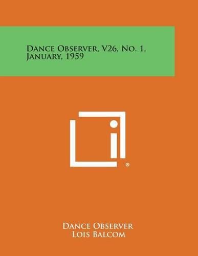 Cover image for Dance Observer, V26, No. 1, January, 1959