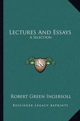 Cover image for Lectures and Essays: A Selection