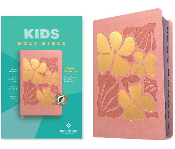 NLT Kids Bible, Thinline Reference Edition (Leatherlike, Tropical Flowers Dusty Pink, Indexed, Red Letter)