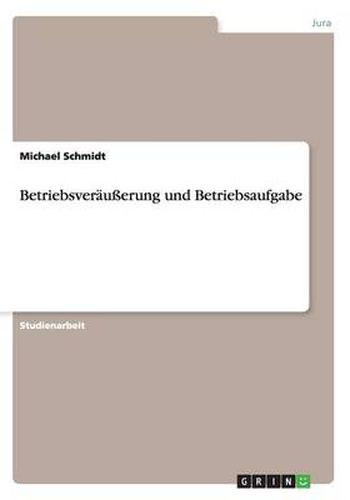 Cover image for Betriebsverausserung und Betriebsaufgabe