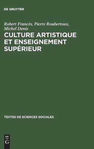 Cover image for Culture artistique et enseignement superieur