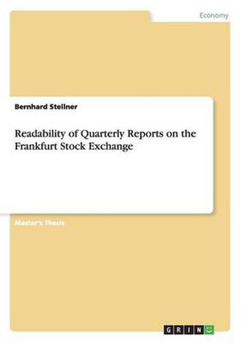 Cover image for Readability of Quarterly Reports on the Frankfurt Stock Exchange