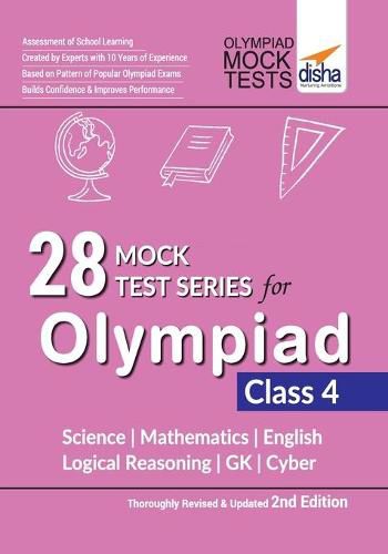 Cover image for 28 Mock Test Series for Olympiads Class 4 Science, Mathematics, English, Logical Reasoning, Gk & Cyber