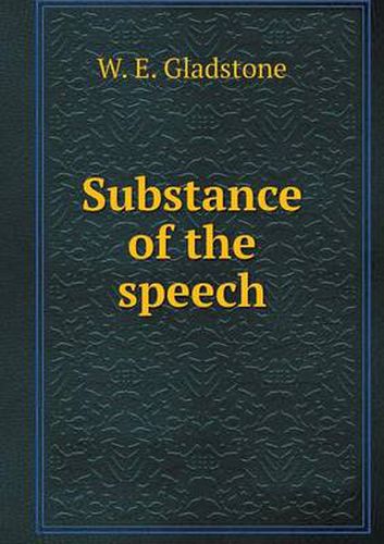 Cover image for Substance of the speech