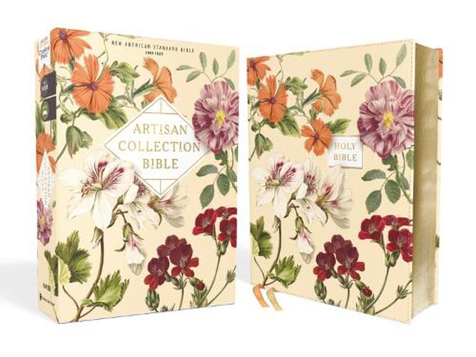 Cover image for NASB, Artisan Collection Bible, Leathersoft, Almond Floral, Red Letter, 1995 Text, Comfort Print
