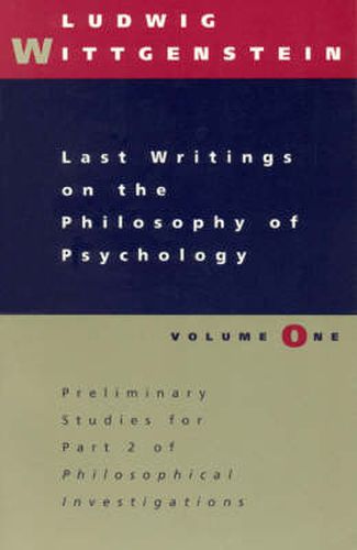 Cover image for Last Writings on the Philosophy of Psychology