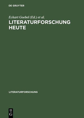 Cover image for Literaturforschung heute