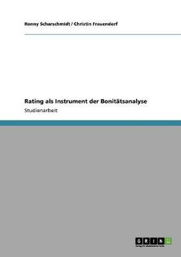 Cover image for Rating als Instrument der Bonitatsanalyse