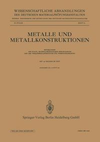 Cover image for Metalle Und Metallkonstruktionen