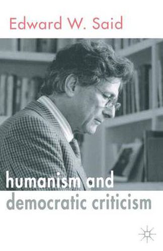 Cover image for Humanism and Democratic Criticism