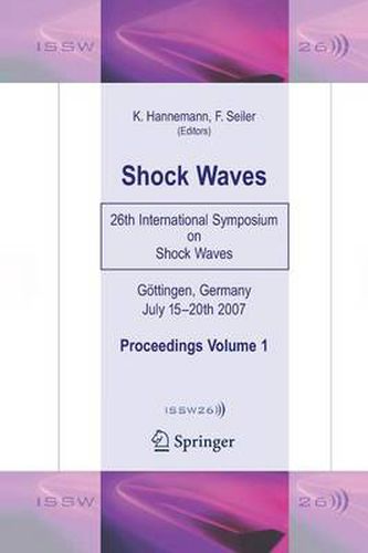 Cover image for Shock Waves: 26th International Symposium on Shock Waves, Volume 1