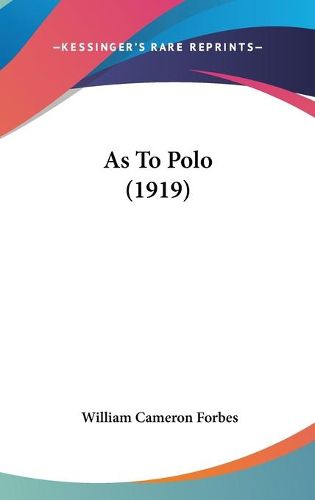 As to Polo (1919)