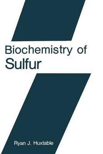 Cover image for Biochemistry of Sulfur