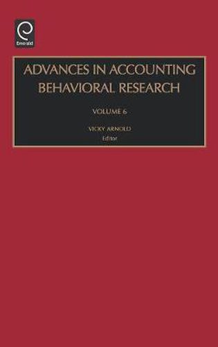 Cover image for Advances in Accounting Behavioral Research
