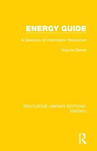 Cover image for Energy Guide: A Directory of Information Resources