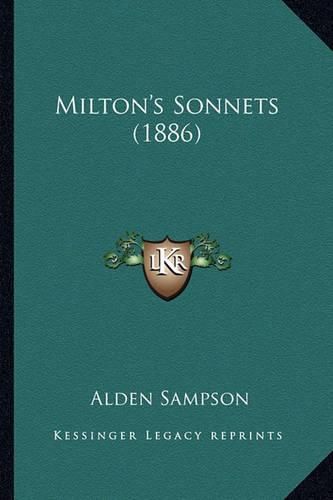 Cover image for Milton's Sonnets (1886)