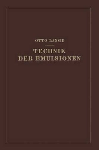 Cover image for Technik Der Emulsionen