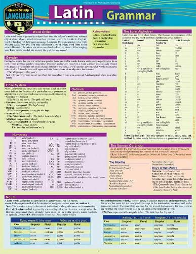 Cover image for Latin Grammar: a QuickStudy Language Reference Guide